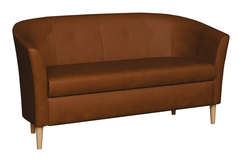 CHARLOTTE 2, dvojkřeslo, broušená látka koňak